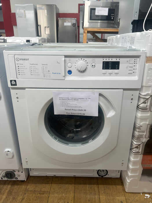Grade A INDESIT BI WMIL 71252 UK N Integrated 7 kg 1200 Spin Washing Machine BB5400