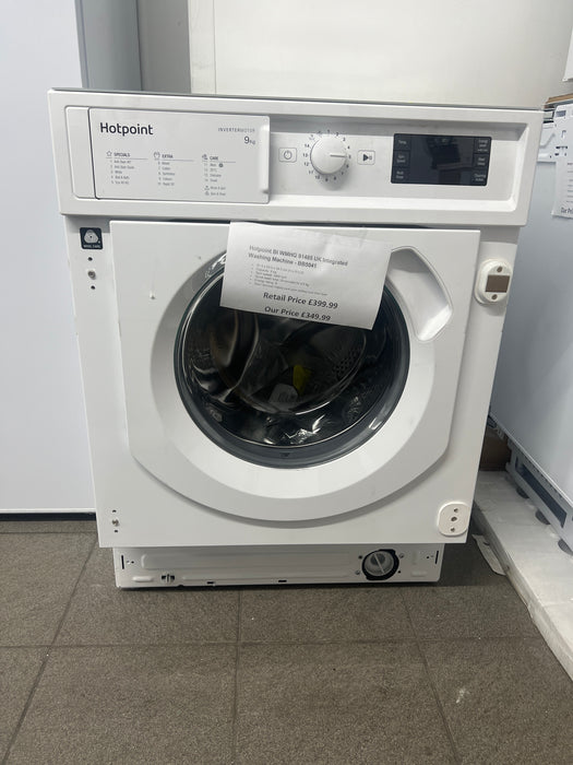 Grade A Hotpoint BIWMHG91485UK Integrated 9kg Washing Machine with 1400 rpm - White - C Rated -BB5041