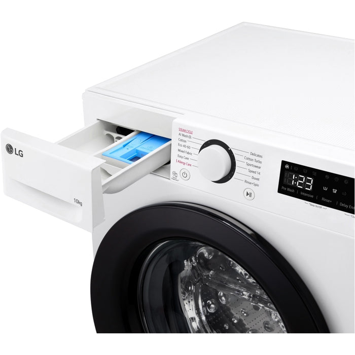 LG F4Y510WBLN1 Washing Machine, 10kg, 1400 Spin, White, A Rated