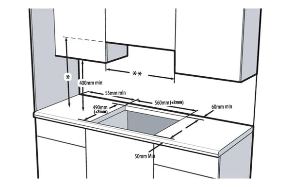 Grundig GIEV613420E Ceramic Hob 60cm 4 Zone in Black
