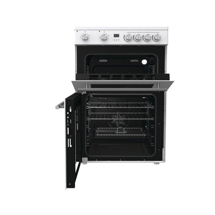 Hisense HDE3211B UK Ceramic Electric Cooker with Double Oven, White, A Rated -Black/White