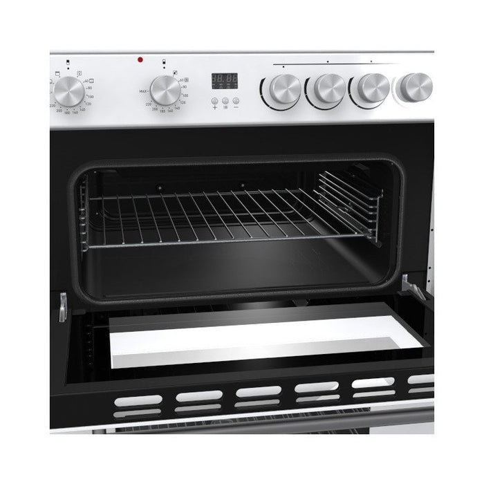 Hisense HDE3211B UK Ceramic Electric Cooker with Double Oven, White, A Rated -Black/White