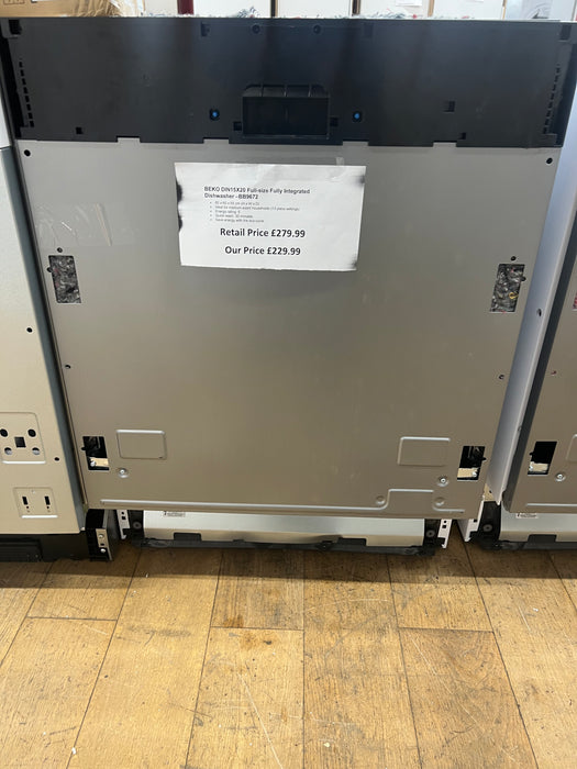 Grade A BEKO DIN15X20 Full-size Fully Integrated Dishwasher -BB9672