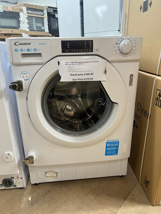 Grade A CANDY CBW 48D1W4-80 Integrated 8 kg 1400 Spin Washing Machine BB9115