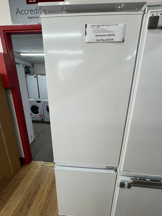 Grade A Hisense RIB312F4AWE No Frost Integrated Fridge Freezer, Sliding Hinge, 70/30, White, E Rated BB9127