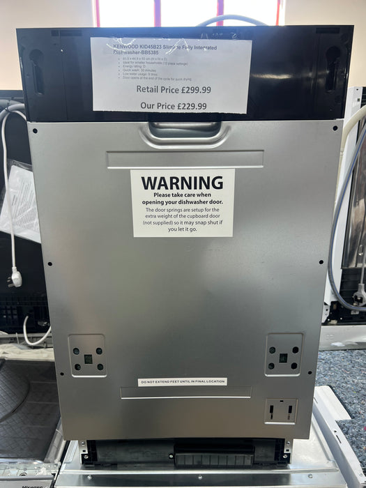 Grade A KENWOOD KID45B23 Slimline Fully Integrated Dishwasher BB5385