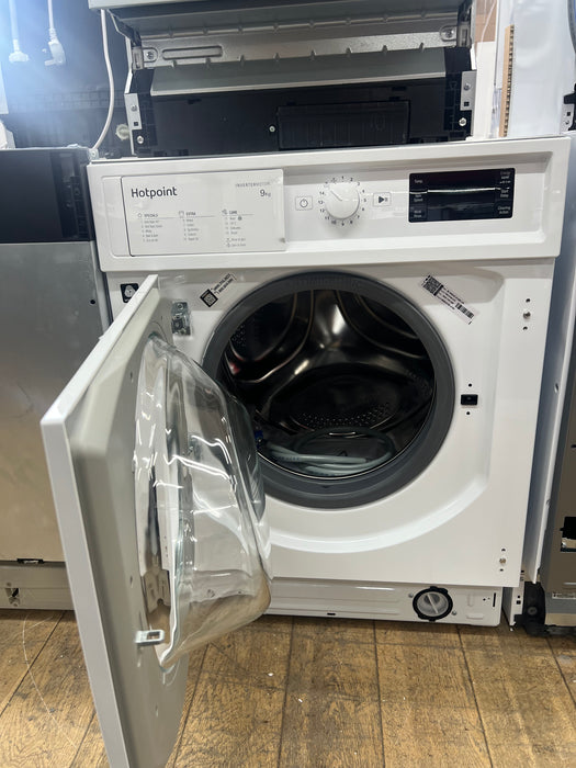 Grade A Hotpoint BIWMHG91485UK Integrated 9kg Washing Machine with 1400 rpm - White - C Rated -BB5409