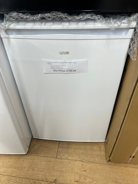 Grade A LOGIK LUR55W23 Undercounter Fridge - White BB9656