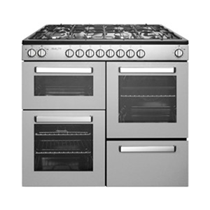 Inalto IR100DFMC - Black/Silver 100cm Range Cooker - Dual Fuel - AAA Energy Rating