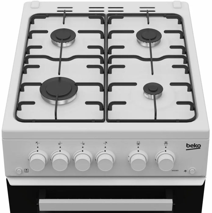 Beko KDG583W 50cm Freestanding Gas Cooker with Gas Grill - White