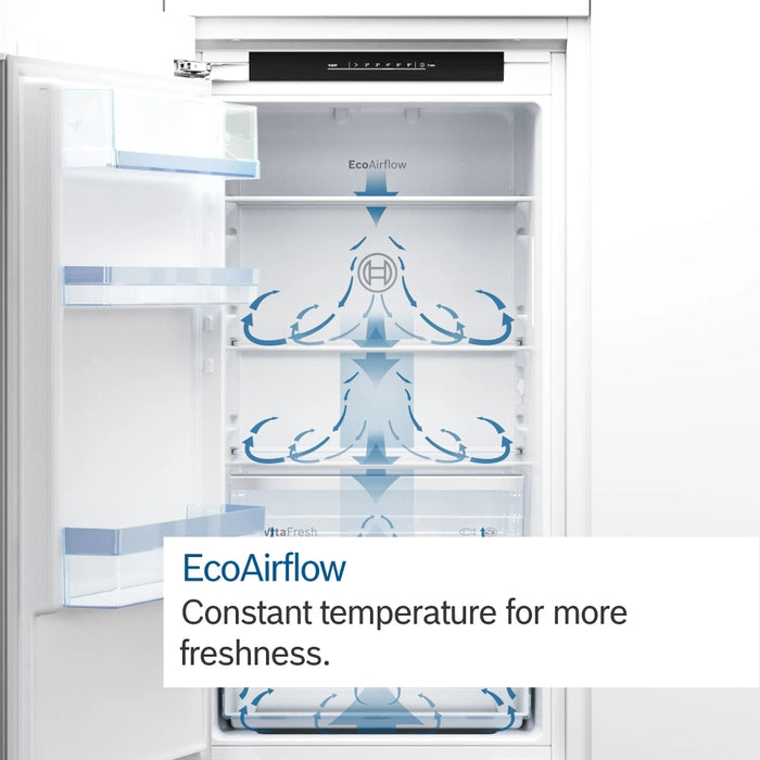 Bosch KIN85NSE0G Series 2 No Frost Integrated Fridge Freezer, Sliding Hinge, 50/50, E Rated