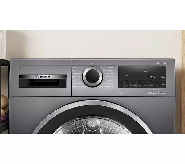 BOSCH Series 6 WQG245R9GB 9 kg Heat Pump Tumble Dryer - Graphite