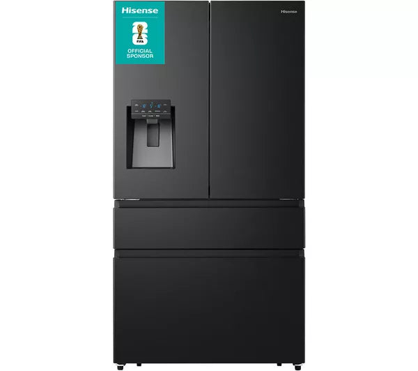 Grade A HISENSE PureFlat RF728N4SBFE Smart Fridge Freezer - Black Stainless Steel