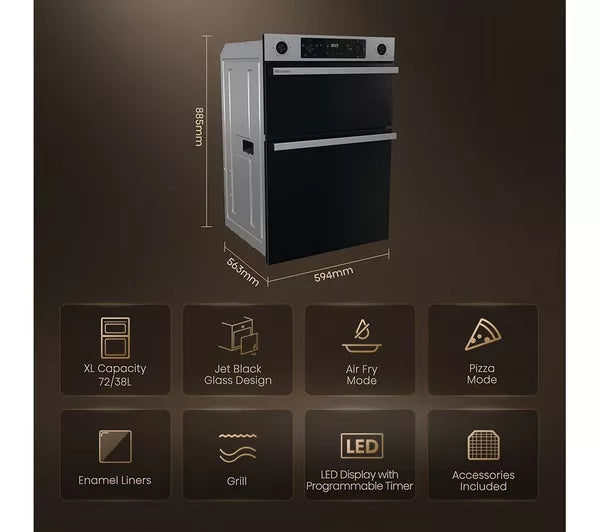 HISENSE Hi6 72/38L BID914221AX Electric Double Oven - Stainless Steel