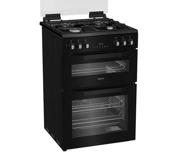 HOTPOINT Multiflow HDD6GDC2B1 60 cm Dual Fuel Cooker - Black