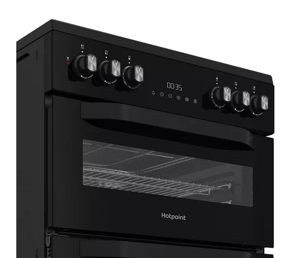 HOTPOINT Multiflow HDD6GDC2B1 60 cm Dual Fuel Cooker - Black