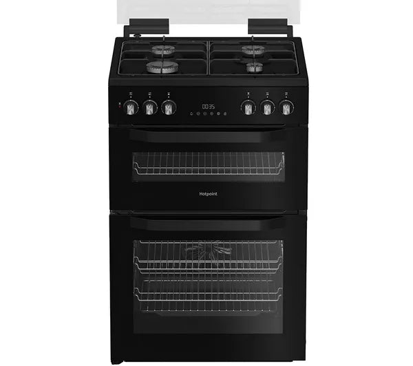 HOTPOINT Multiflow HDD6GDC2B1 60 cm Dual Fuel Cooker - Black