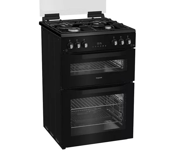 HOTPOINT HDG6GDCB1 60 cm Gas Cooker - Black