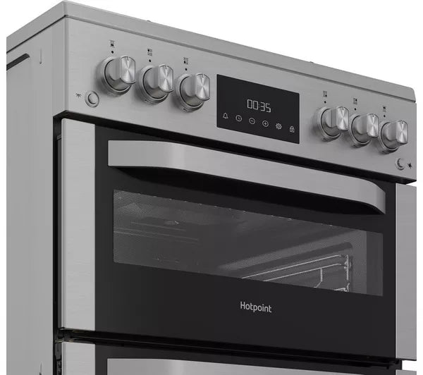 HOTPOINT HDG6GDCX 60 cm Gas Cooker - Stainless Steel