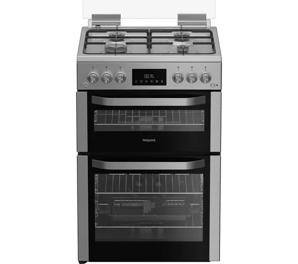 HOTPOINT HDG6GDCX 60 cm Gas Cooker - Stainless Steel