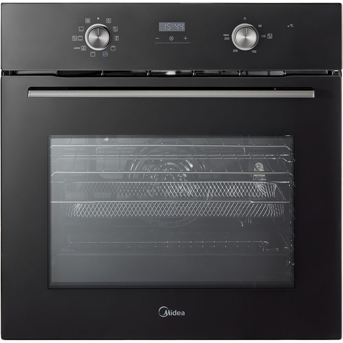 Midea MBO65M90D2C-BK - Black 70L Built In Oven - Rotary Dials - A Energy Rating