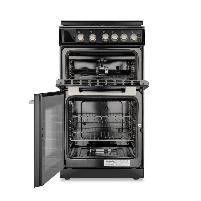 MONTPELLIER MDOG50LK 50 cm Gas Cooker - Black & Silver