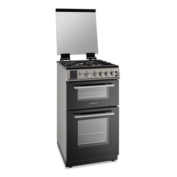Montpellier MDOG50LS 50cm Double Gas Cooker in Silver