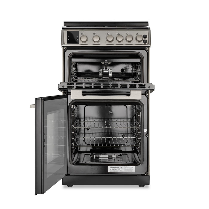 Montpellier MDOG50LS 50cm Double Gas Cooker in Silver