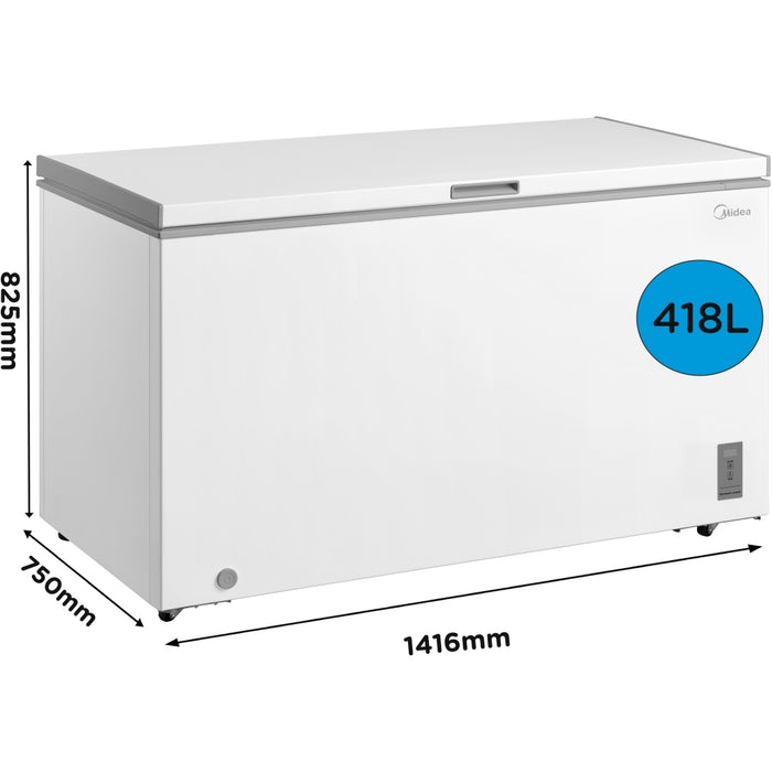 Midea MDRC564FZE01 Static 418l Chest Freezer, White, E Rated