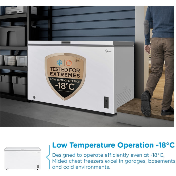 Midea MDRC564FZE01 Static 418l Chest Freezer, White, E Rated