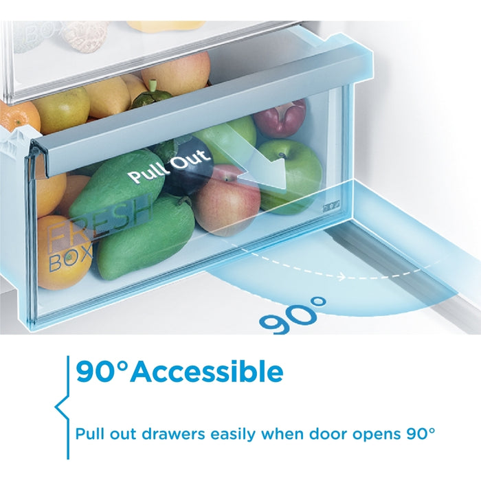 Midea MDRE353FGE01D Total No Frost Integrated Fridge Freezer, Sliding Hinge, 70/30, E Rated