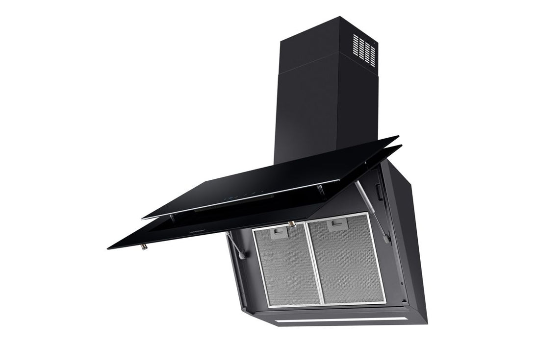 Samsung NK36N9804VB Series 7 Cooker Hood with Auto Connectivity - Black Glass, A+ Rated