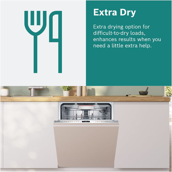 Bosch Series 6 SMV6ZCX10G Wifi Connected Fully Integrated Standard Dishwasher - Stainless Steel Control Panel with Fixed Door Fixing Kit - B Rated