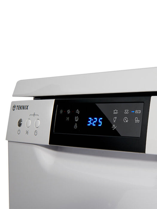 Teknix TFD455W, 9pl Slimline Freestanding Dishwasher, White