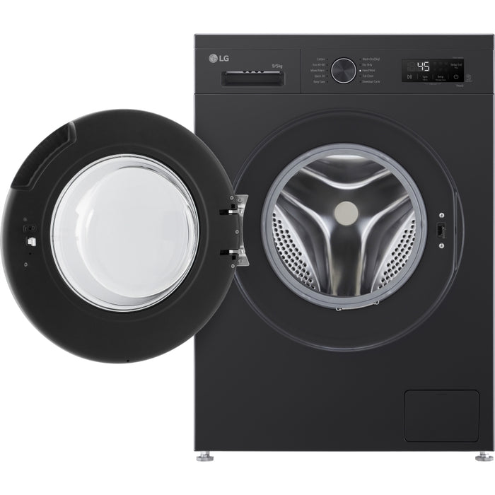 LG W4X1095NNK Washer Dryer, 9kg/5kg, 1400 Spin, Black, E Rated
