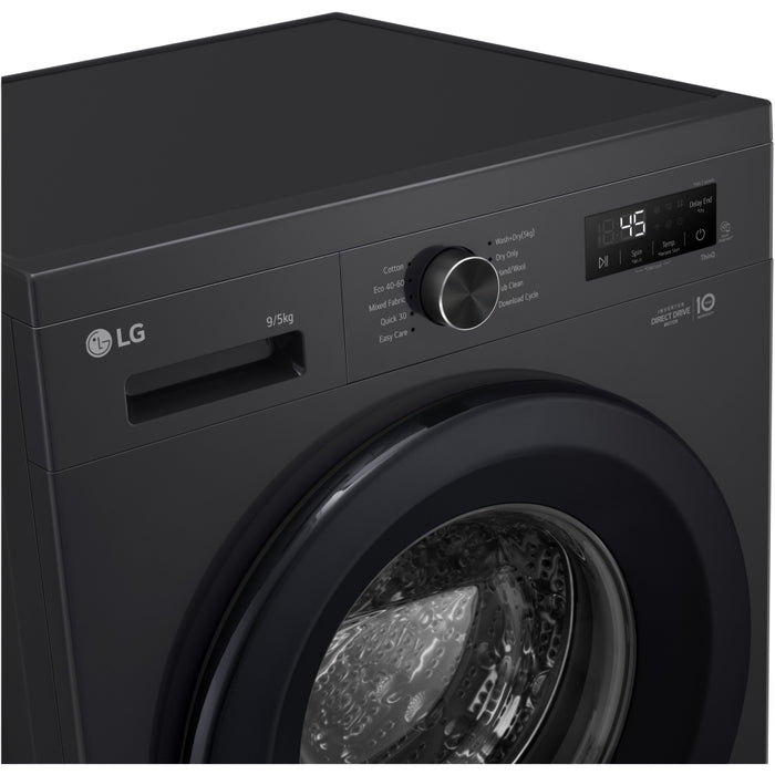 LG W4X1095NNK Washer Dryer, 9kg/5kg, 1400 Spin, Black, E Rated