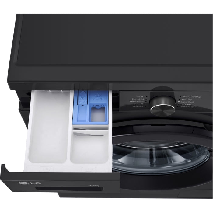 LG W4X1095NNK Washer Dryer, 9kg/5kg, 1400 Spin, Black, E Rated