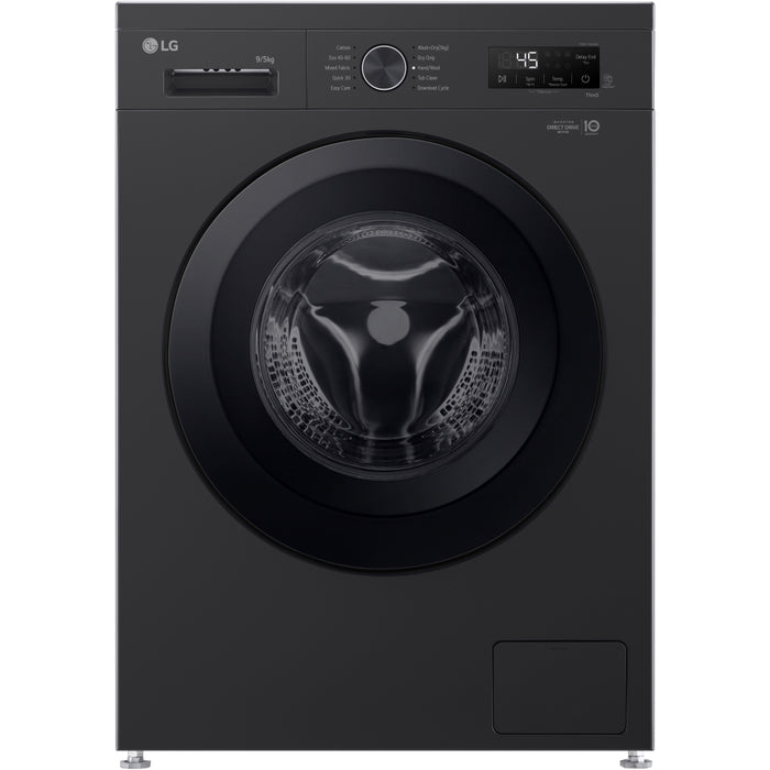 LG W4X1095NNK Washer Dryer, 9kg/5kg, 1400 Spin, Black, E Rated