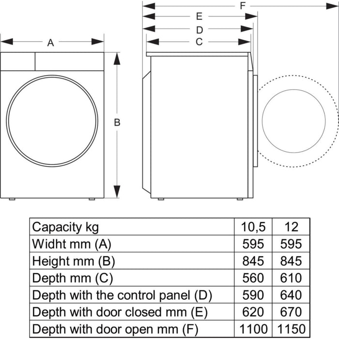Hisense WF3S1043BW3 Washing Machine, 10.5kg, 1400 Spin, White, A Rated