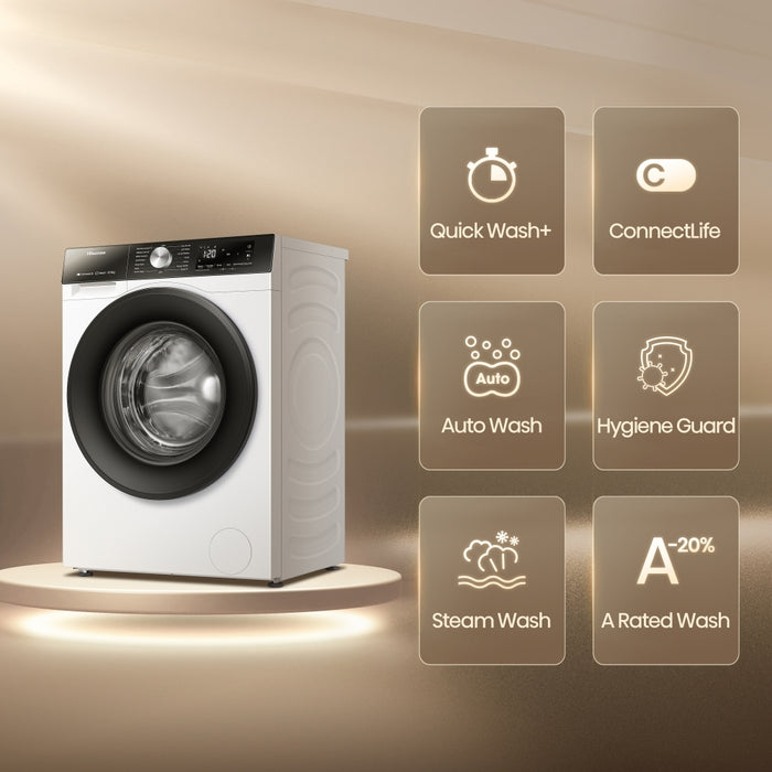 Hisense WF3S1043BW3 Washing Machine, 10.5kg, 1400 Spin, White, A Rated