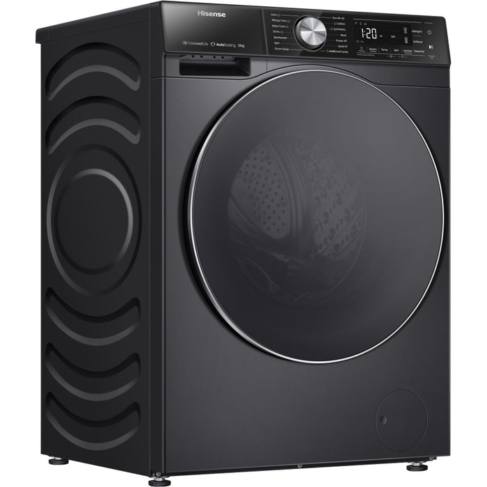 Hisense WF5S1245BB 5S Series Washing Machine, 12kg, 1400 Spin, Black, A Rated