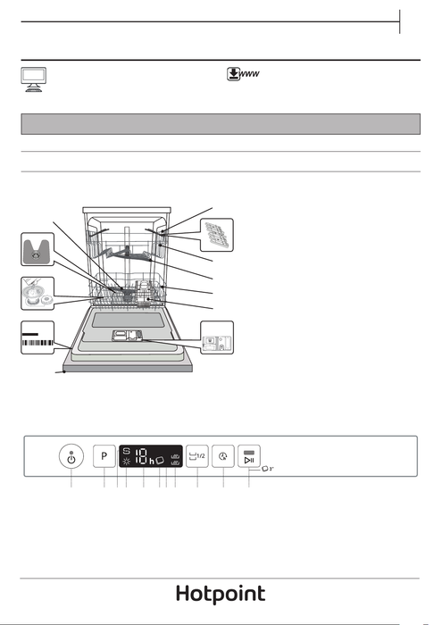 HOTPOINT H2F HL626 UK Full-size Dishwasher - White