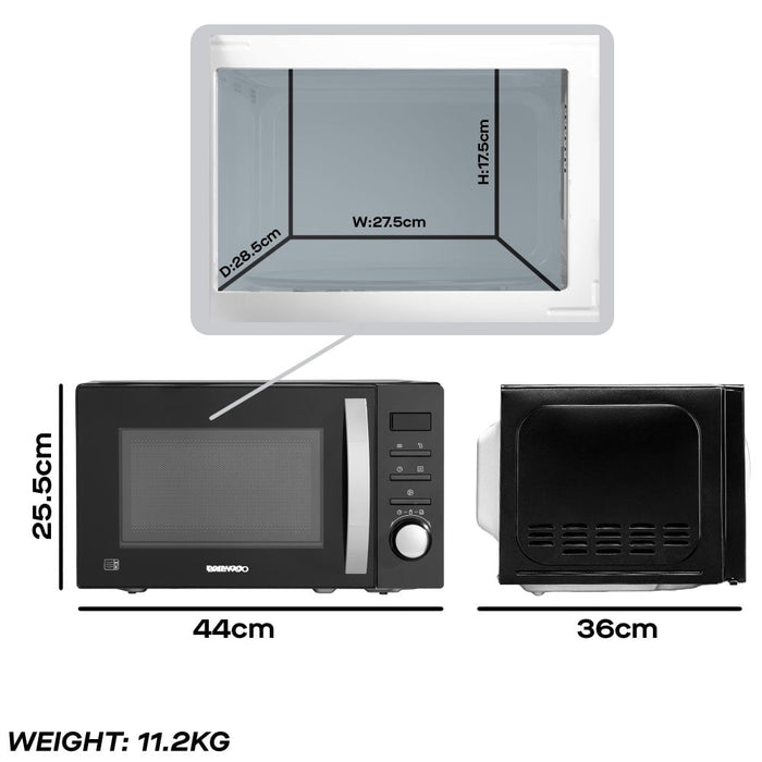 Daewoo 20L Black Digital 800W Microwave SDA2866GE