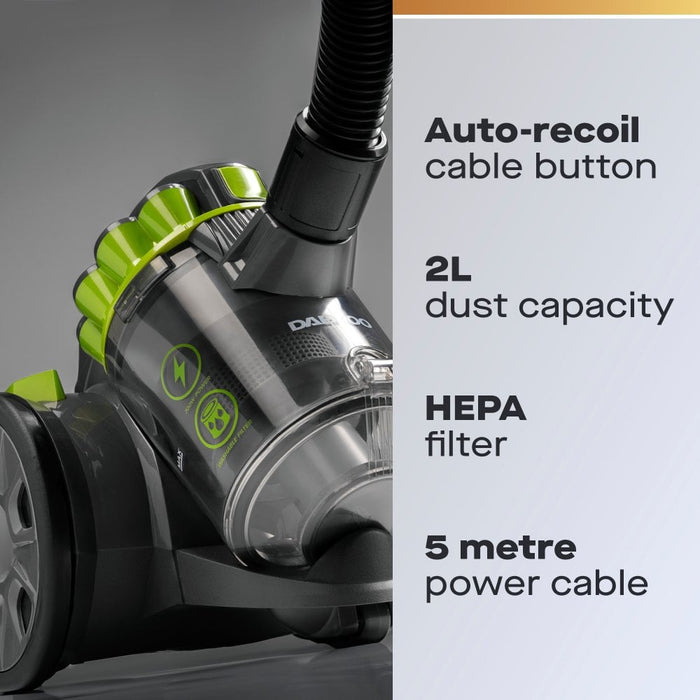 Daewoo FLR00046GE 2L 700W Bagless Tornado Cylinder Vacuum Cleaner