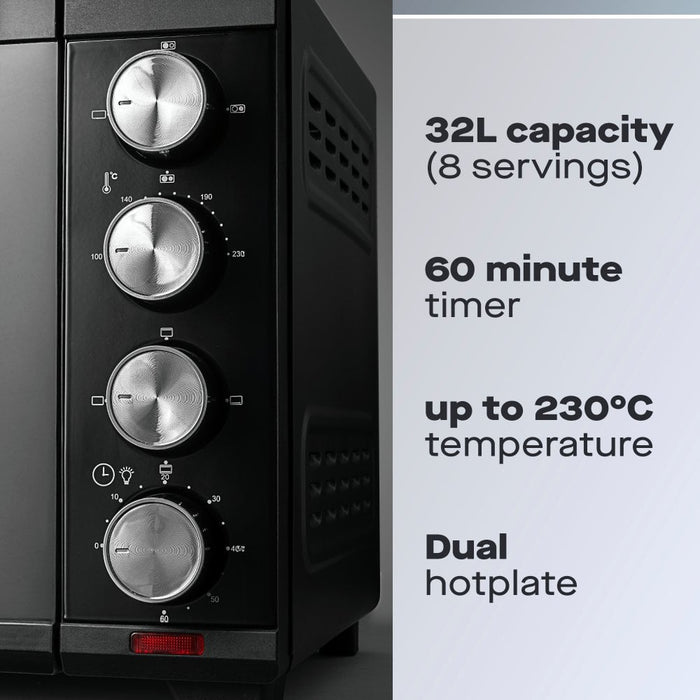 Daewoo 3000W 32L Countertop Oven with Hot Plates SDA1609GE
