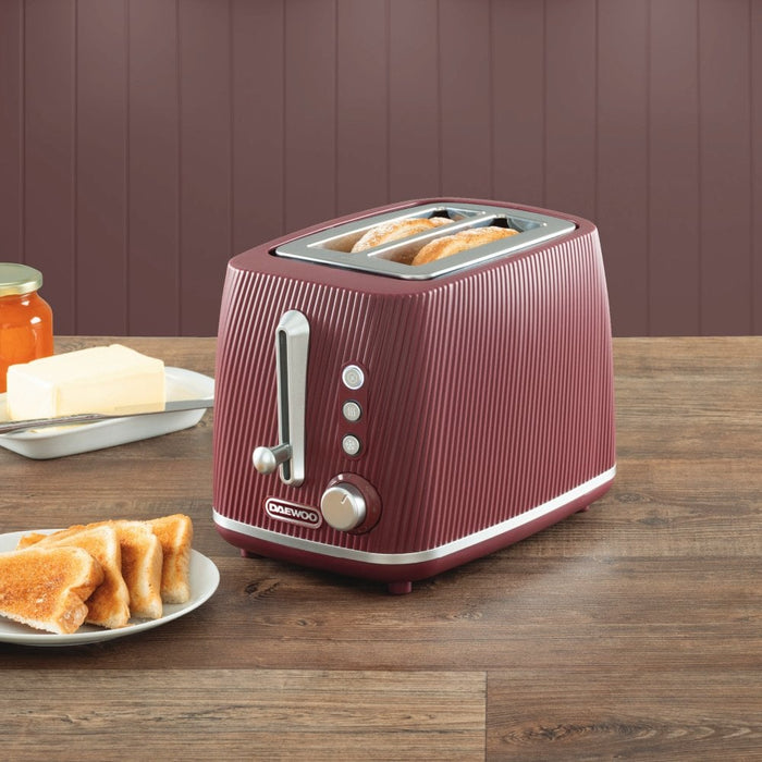 Daewoo SDA2778GE Ruby Red Cascade 2 Slice Toaster