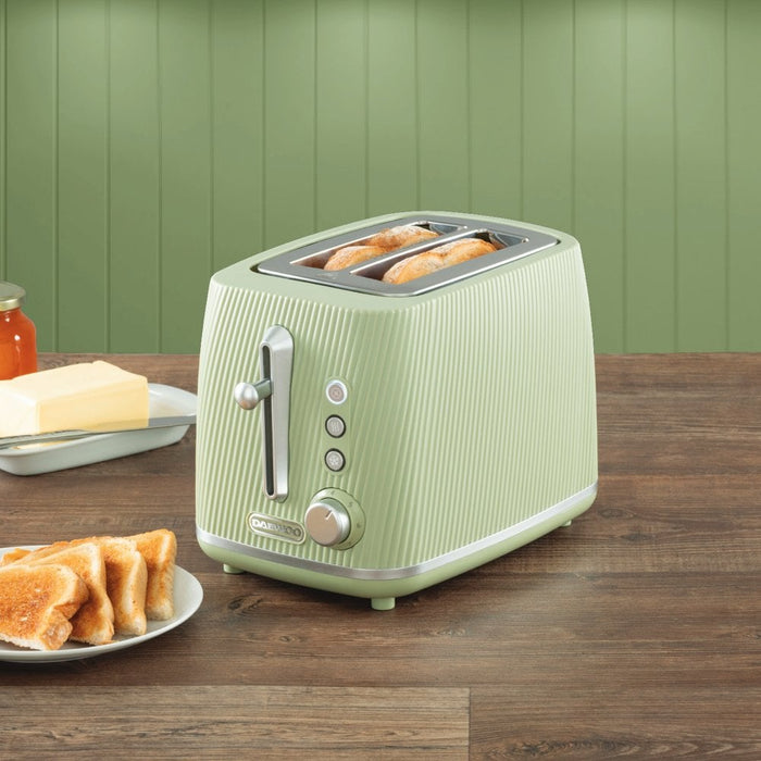 Daewoo SDA2777GE Sage Green Cascade 2 Slice Toaster
