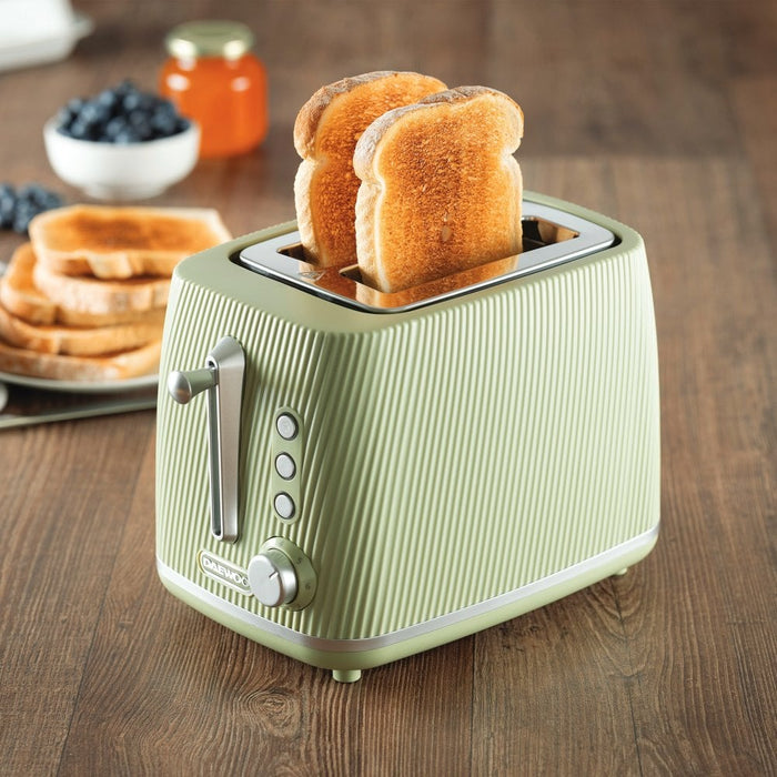 Daewoo SDA2777GE Sage Green Cascade 2 Slice Toaster