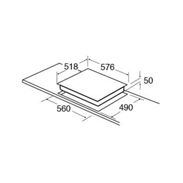 Matrix MHC101FR 60CM Four Zone Black Glass Easy Clean Side Control Ceramic Hob