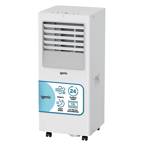 Igenix AC  IGAC01009W 9000 BTU 3-in-1 Portable Air Conditioner, White